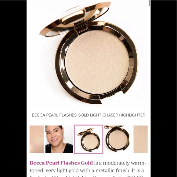 Becca Light Chaser Highlighter Pearl Flashes Gold - Picture 12 of 16